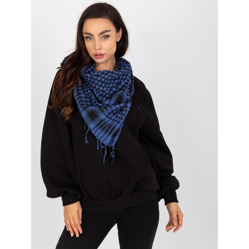 Női kockás sál ARAFAT sötétkék-fekete színben