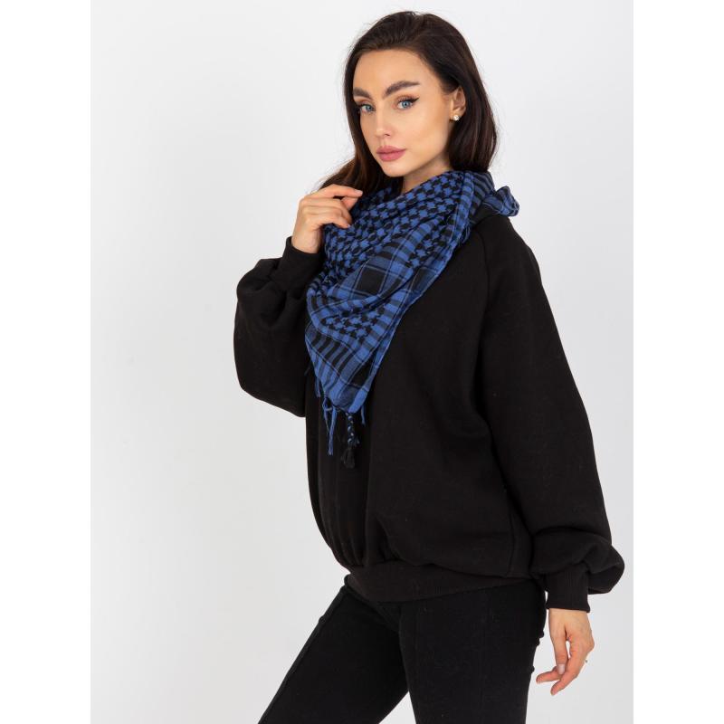 Női kockás sál ARAFAT sötétkék-fekete színben