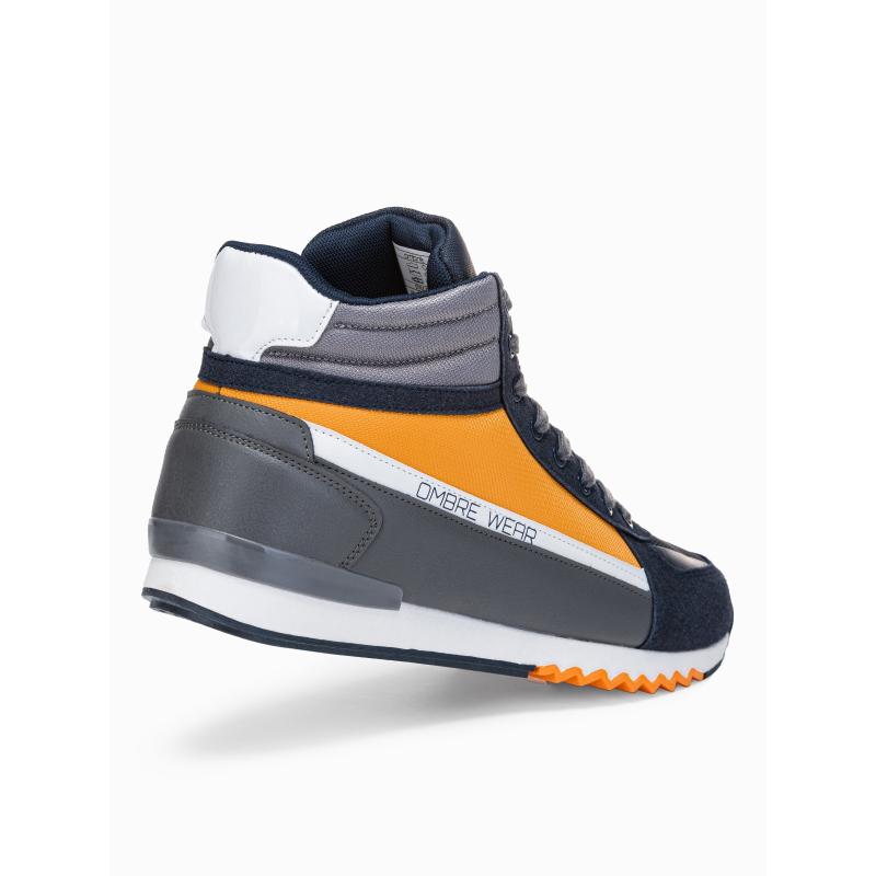 Férfi szabadidőcipő – sötétkék/sárga T358