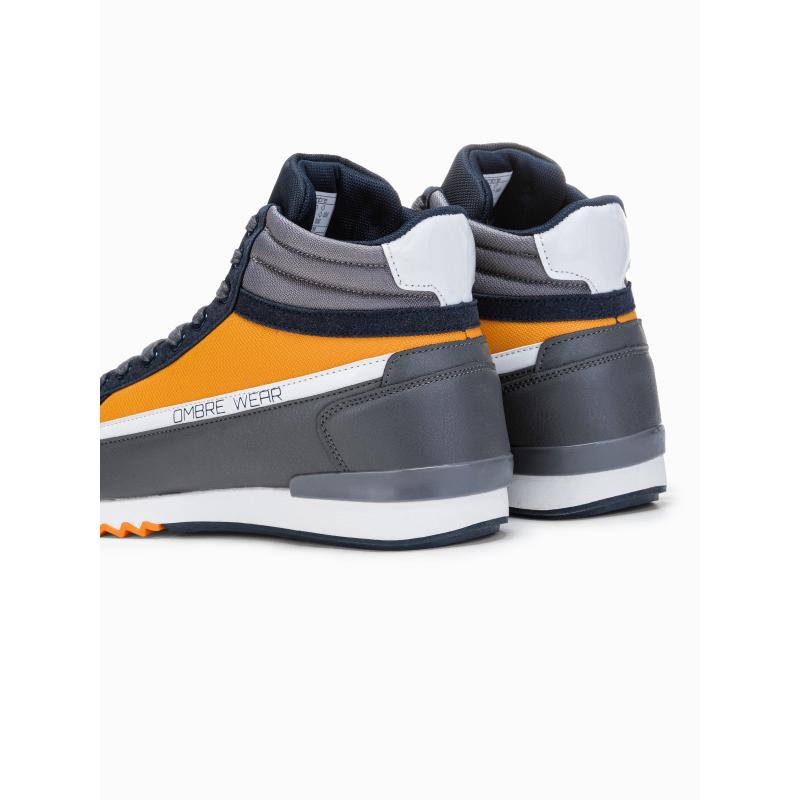 Férfi szabadidőcipő – sötétkék/sárga T358