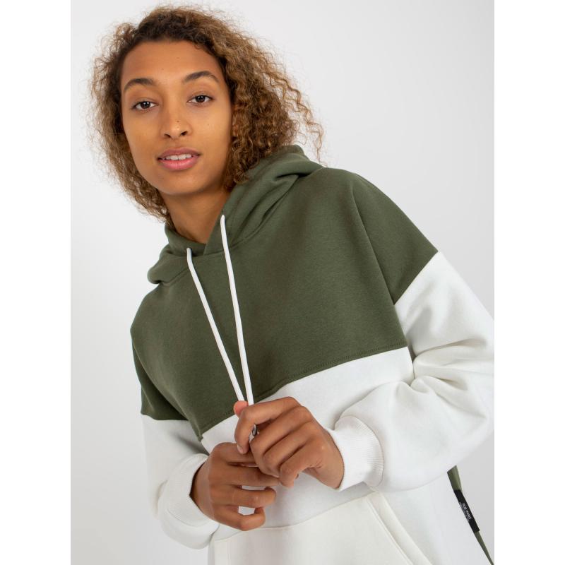 Dámská mikina klokanka RUE PARIS khaki-ecru 