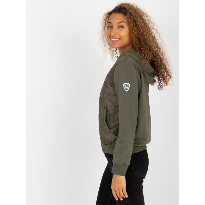 Dámská bunda/mikina bomber s kapucí RUE PARIS khaki 