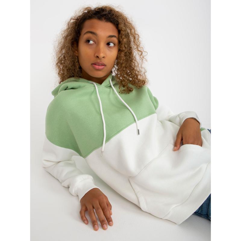 Dámská mikina klokanka RUE PARIS zelená a ecru 