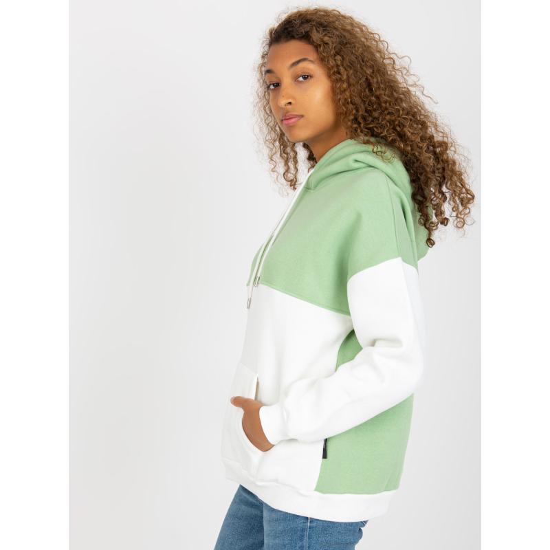 Dámská mikina klokanka RUE PARIS zelená a ecru 