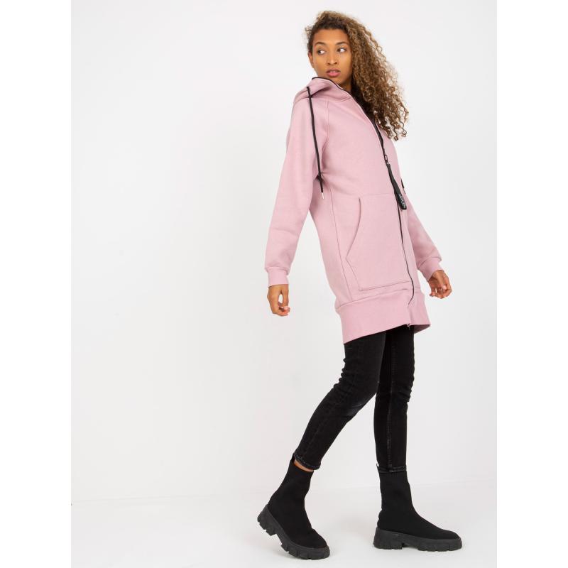 Női alap kapucnis pulóver kapucnival RUE PARIS rózsaszín