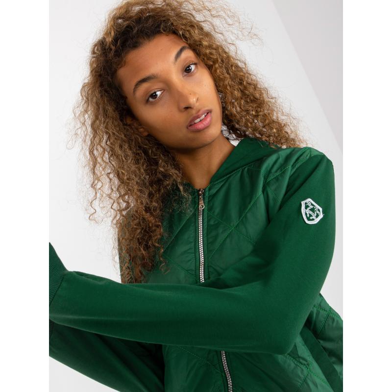 Női bomberdzseki/bomberdzseki RUE PARIS sötétzöld