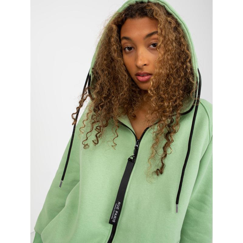 Dámská mikina se zipem RUE PARIS světle zelená