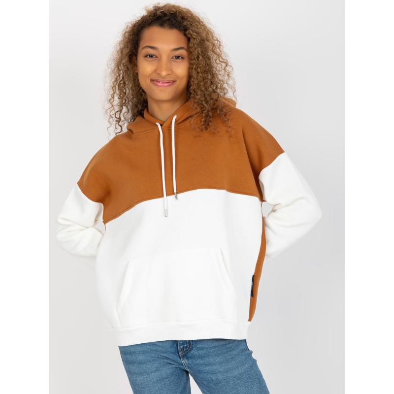 Dámská mikina klokanka RUE PARIS světle hnědá a ecru 