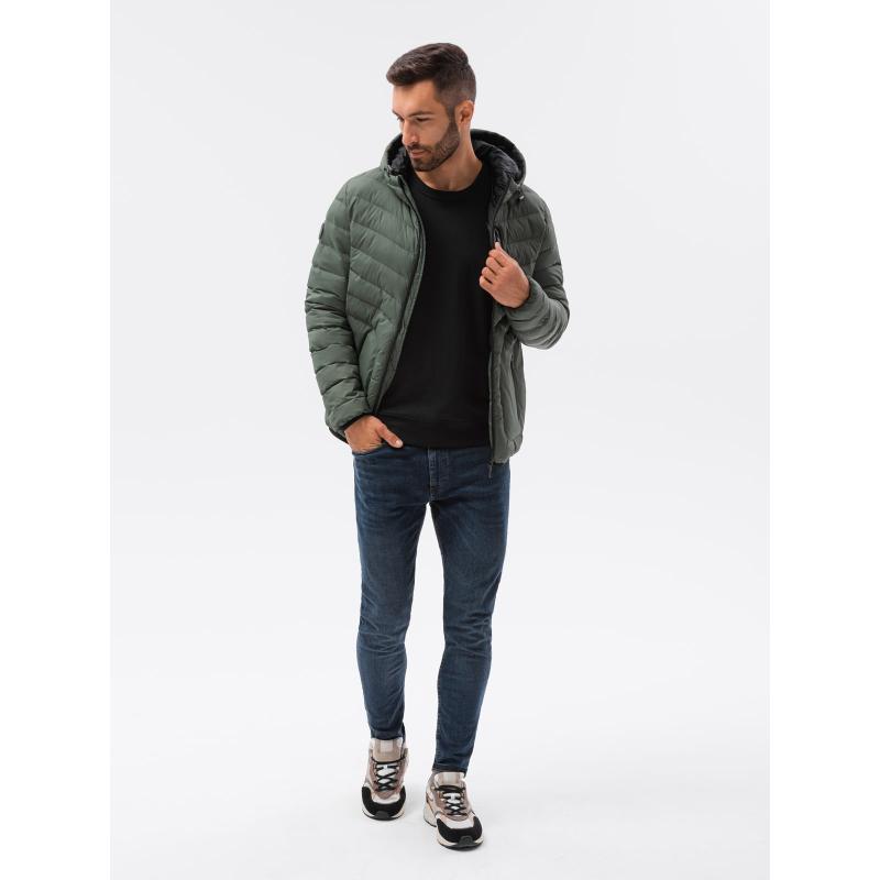 Pánska bunda zateplená CLAY khaki farba