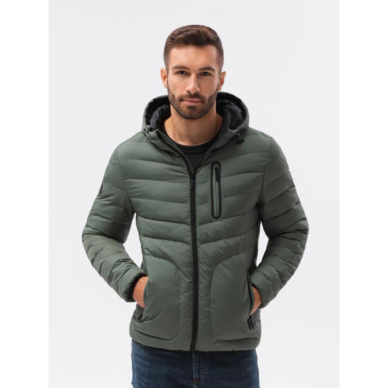 Pánska bunda zateplená CLAY khaki farba