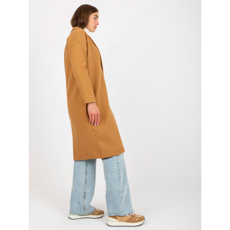 Dámský kabát jednořadý oversize OCH BELLA hnědý