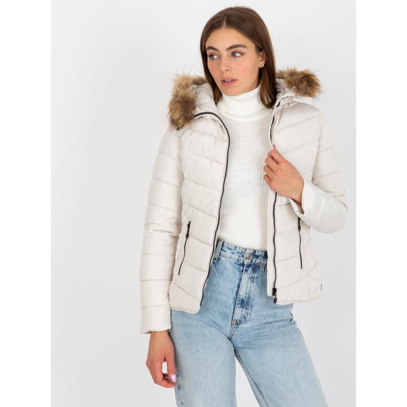 Dámská bunda s kapucí prošívaná přechodná ROSA bílá  