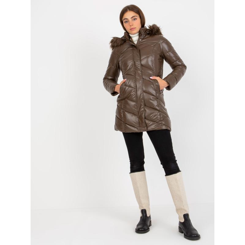 Dámská bunda prošívaná zimní TAYLER tmavě hnědá  