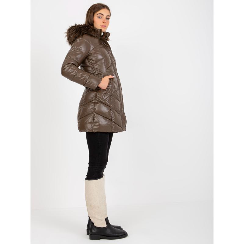 Dámská bunda prošívaná zimní TAYLER tmavě hnědá  