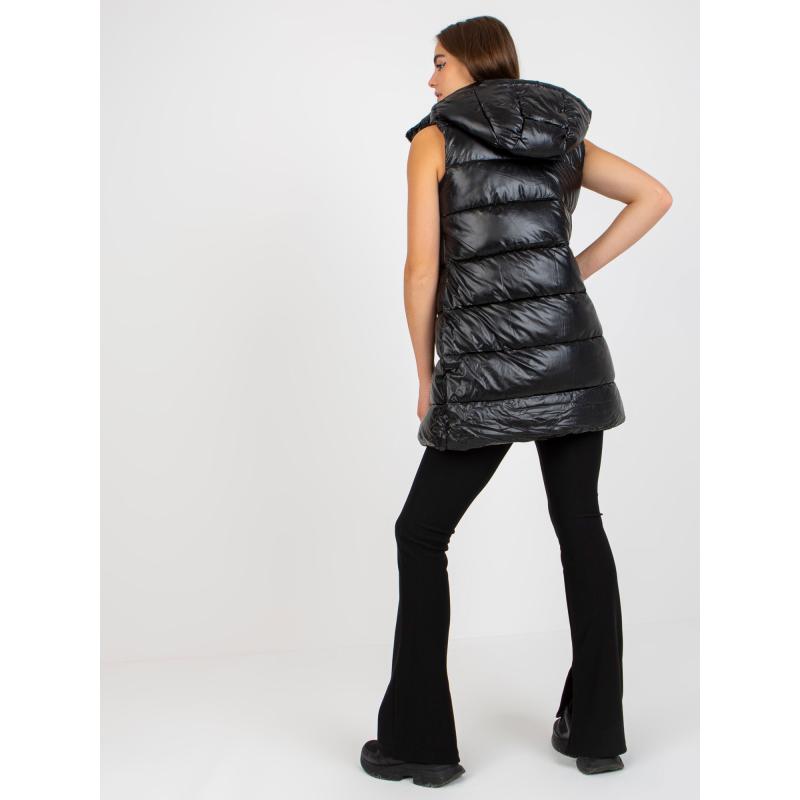 Dámská vesta s kapucí péřová KATHLYN černá