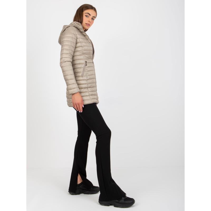 Dámská bunda s prošíváním oboustranná LISANNE tmavě béžová  