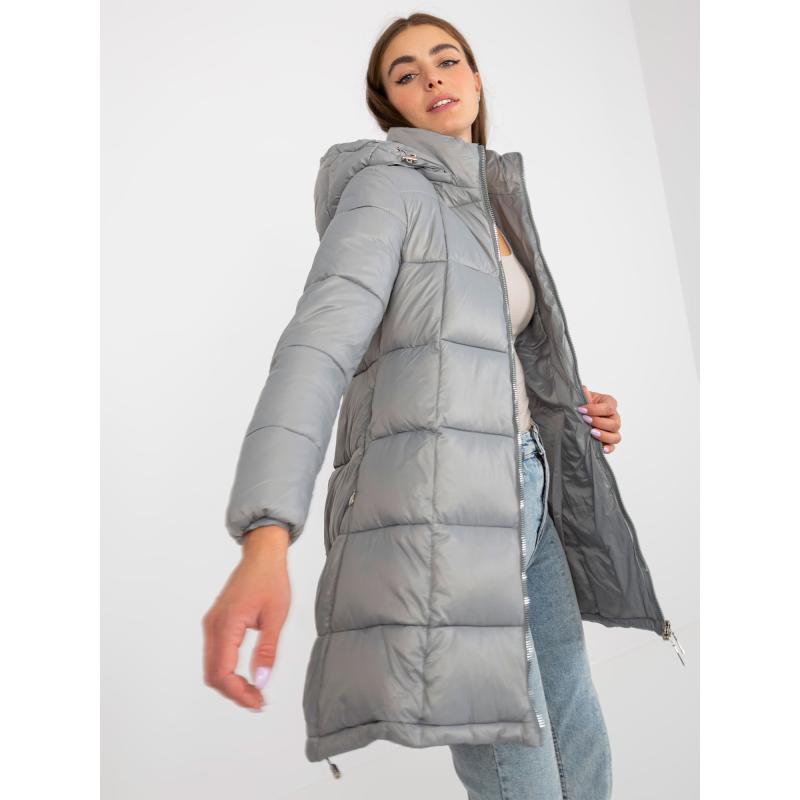 Dámska bunda zimná s kapucňou WENA sivá