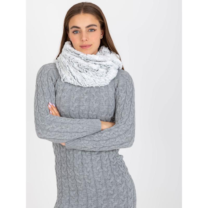 Dámský komín z umělé kožešiny POTA bílo černý