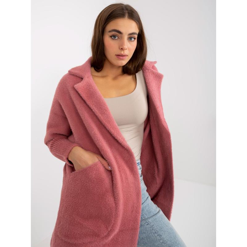 Dámský kabát z alpaky značky EVELINE růžový