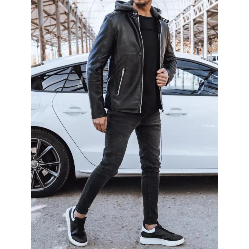 Pánská kožená bunda KARYN černá