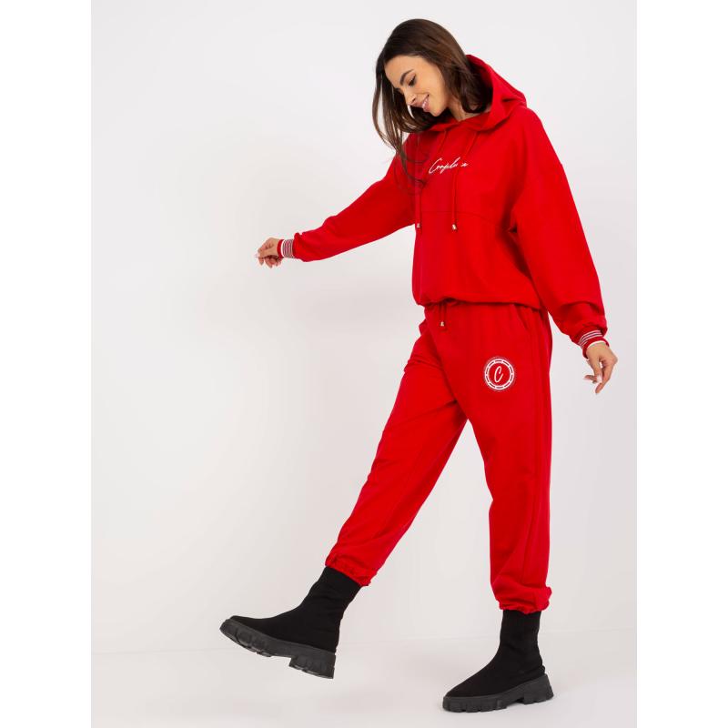 Női szett kapucnis pulóverrel RAHEL piros