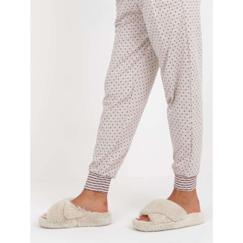 Dámské pyžamo s kalhotami PAMELLA světle béžové