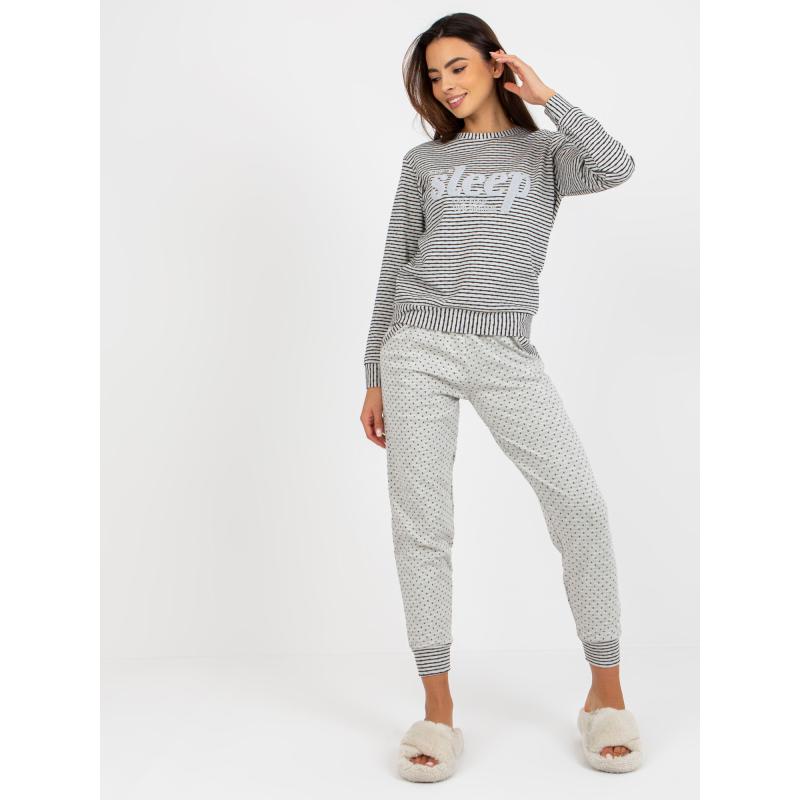 Dámské pyžamo se záplatami EVELYNE šedé  