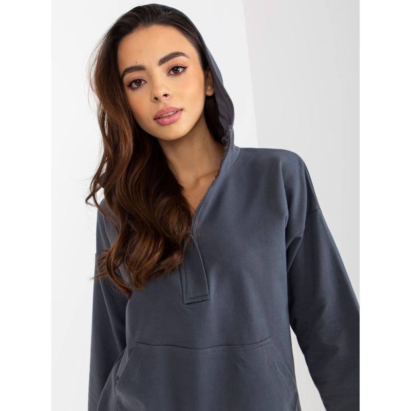 Női kapucnis pamut pizsama CANDIS grafit színben