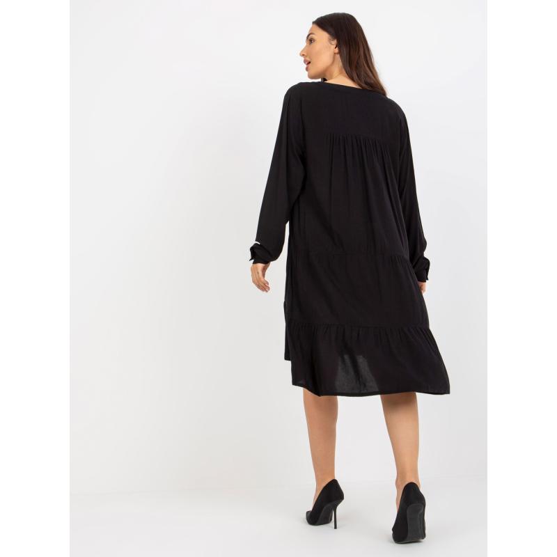 Dámské šaty s volánem a výstřihem do V SUBLEVEL černé 