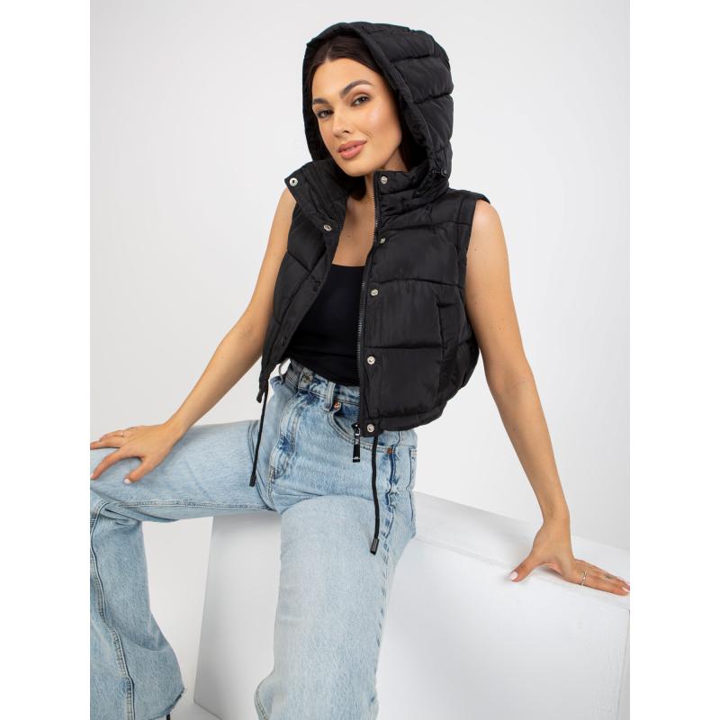 Dámská bunda s odepínacími rukávy krátká zimní ALEXIA černá  