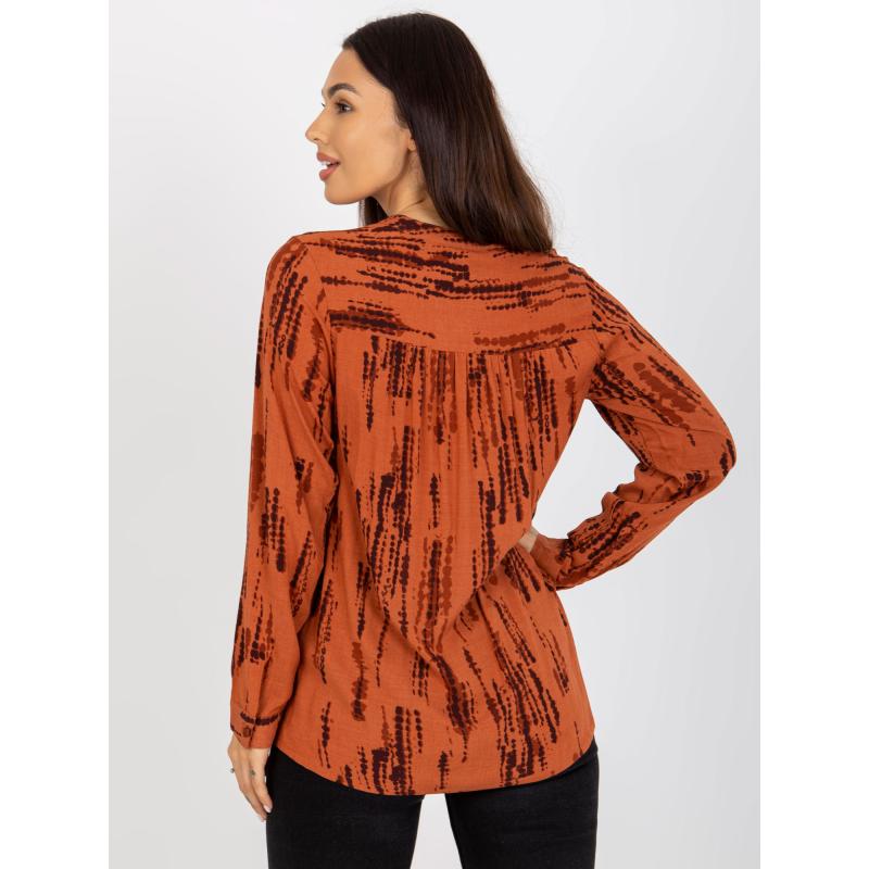 Dámská halenka s potiskem SUBLEVEL světle hnědá 