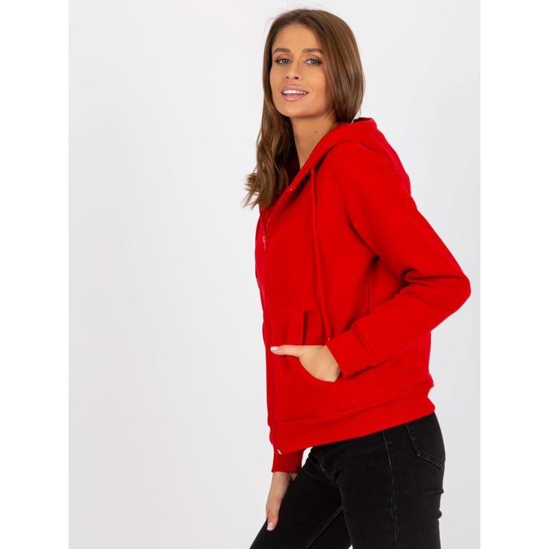 Dámská mikina basic s kapucí RUE PARIS červená 