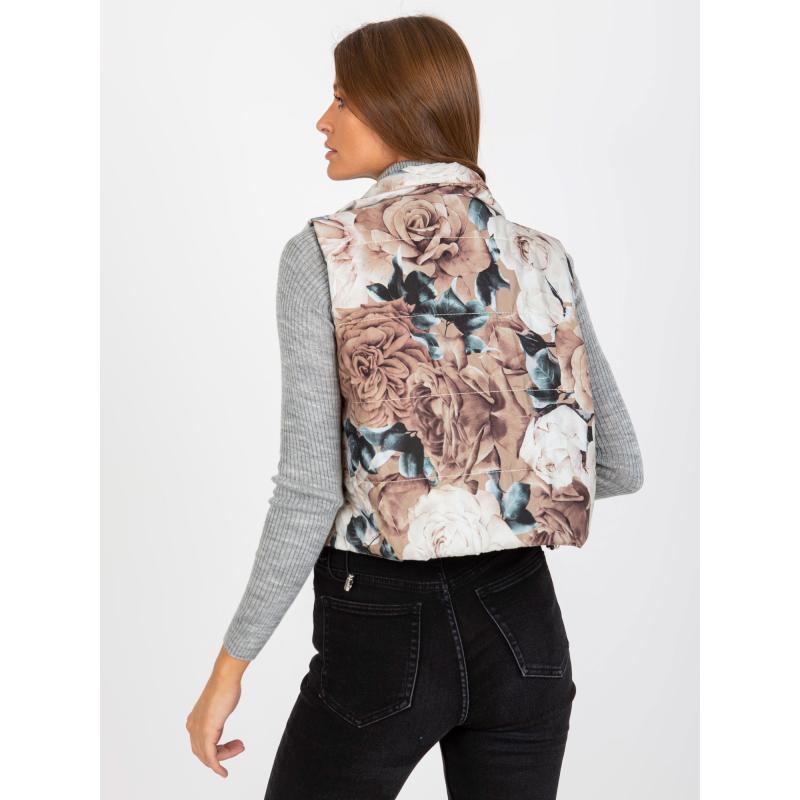 Dámská vesta prošívaná květinová RAHEL béžová 