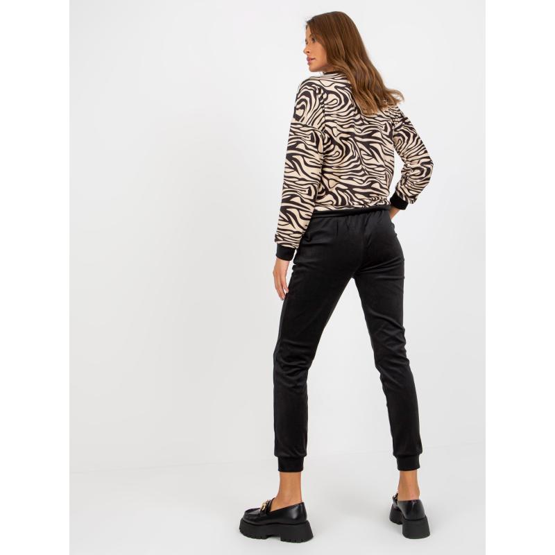 Női szett nadrággal RUE PARIS bézs-fekete