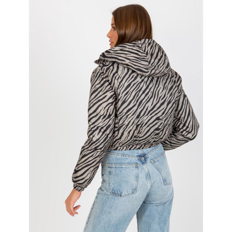 Dámská bunda s potiskem oboustranná prošívaná KEELAN tmavě béžová  