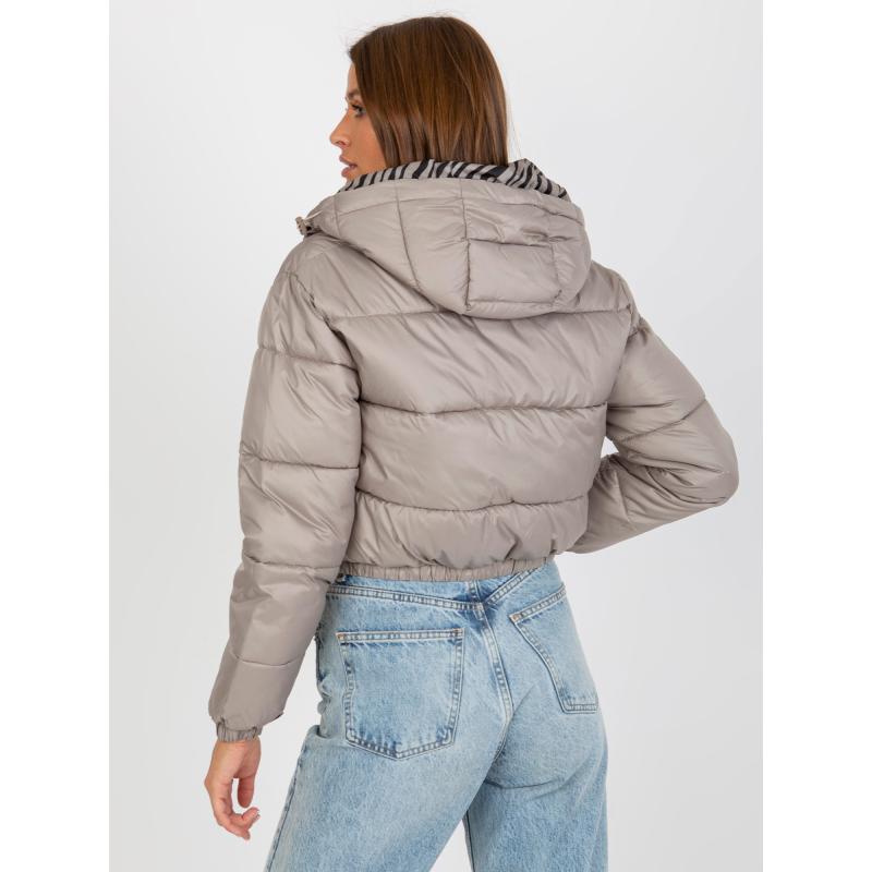 Dámská bunda s potiskem oboustranná prošívaná KEELAN tmavě béžová  
