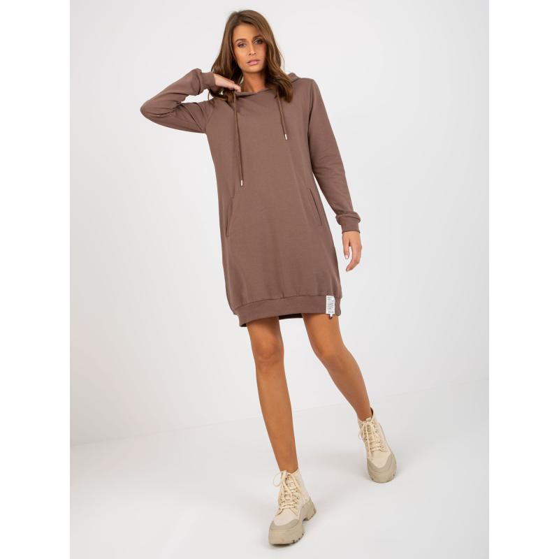 Női kapucnis ruha LIZA barna