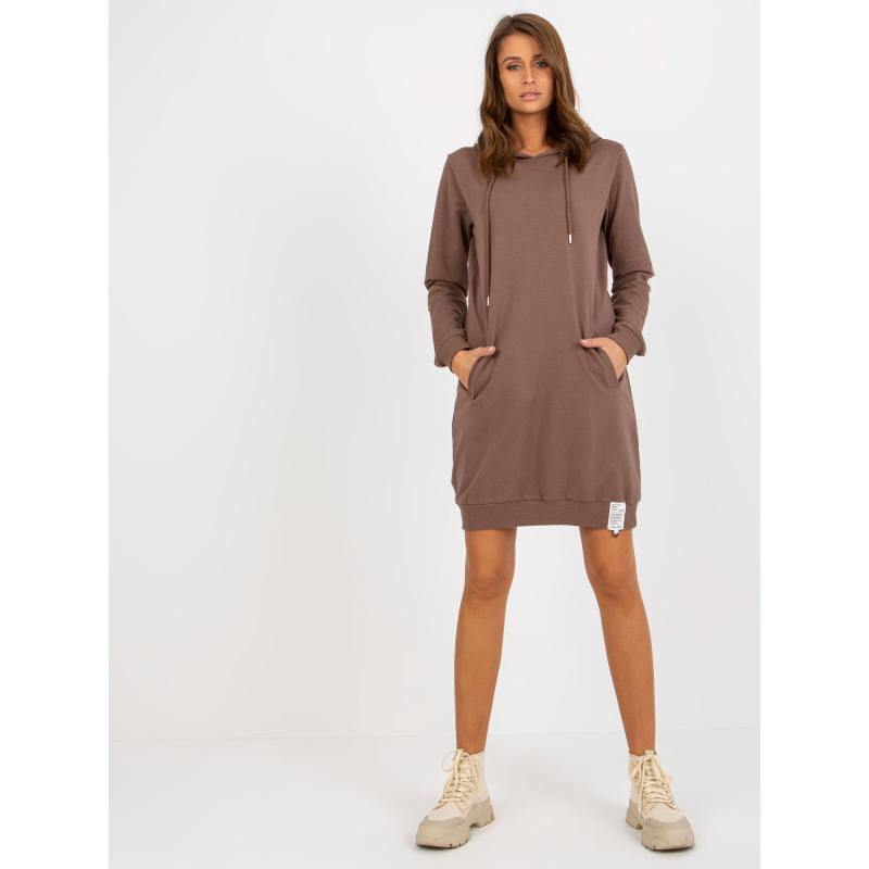 Női kapucnis ruha LIZA barna