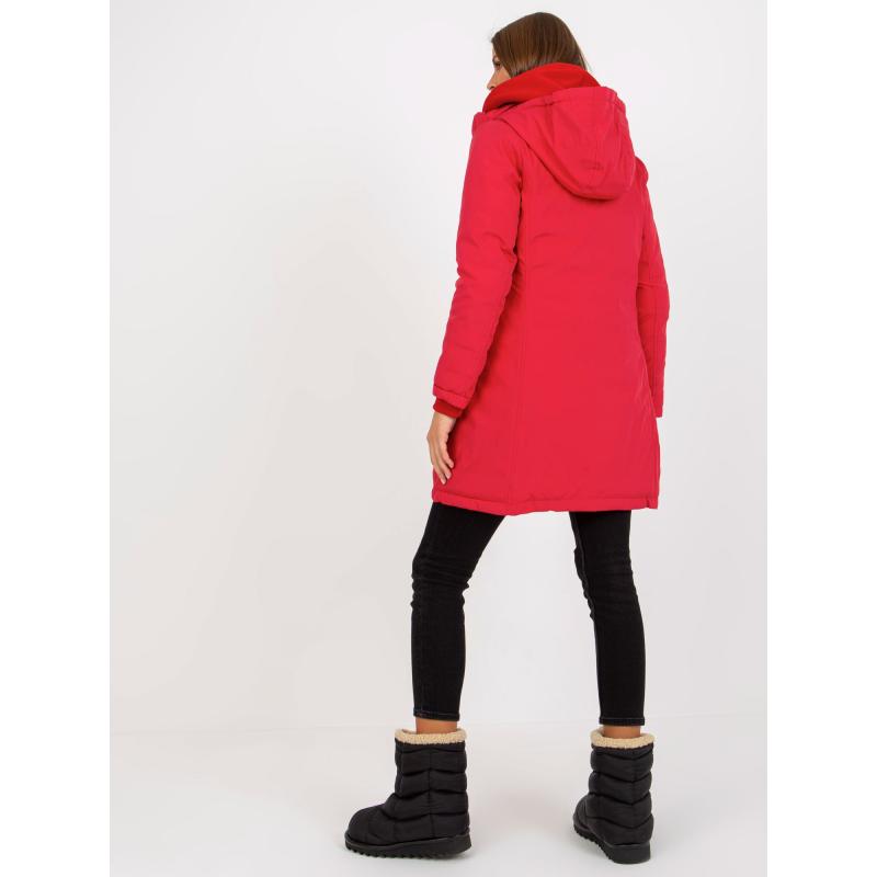 Dámská bunda s kapucí oboustranná přechodná MIRIAM červená  