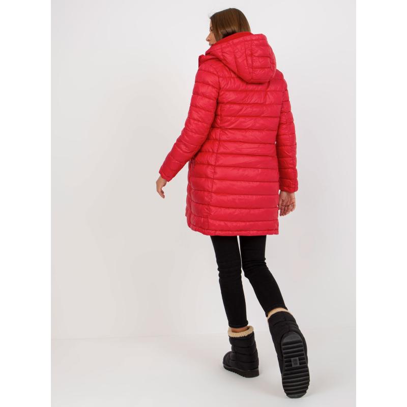 Dámská bunda s kapucí oboustranná přechodná MIRIAM červená  