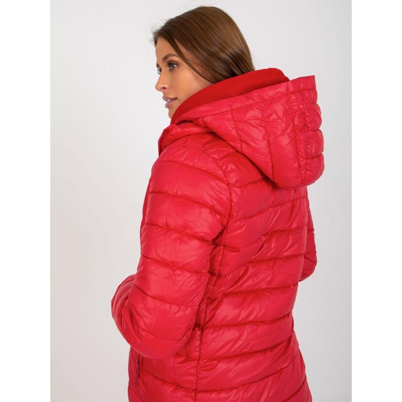 Dámská bunda s kapucí oboustranná přechodná MIRIAM červená  