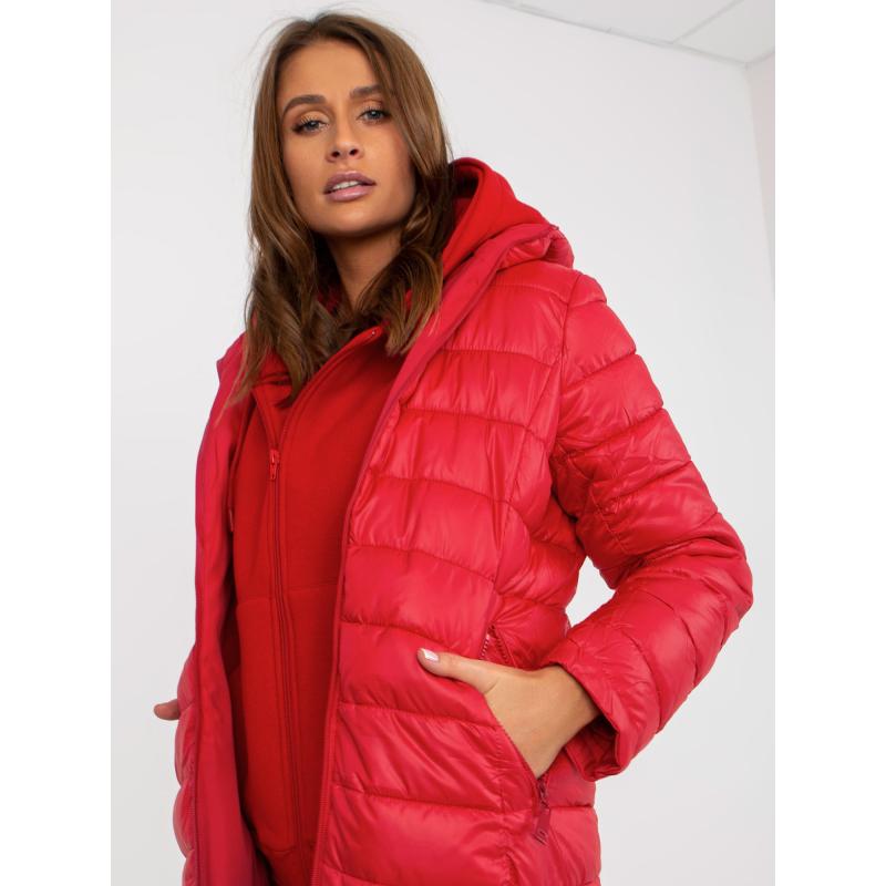 Dámská bunda s kapucí oboustranná přechodná MIRIAM červená  