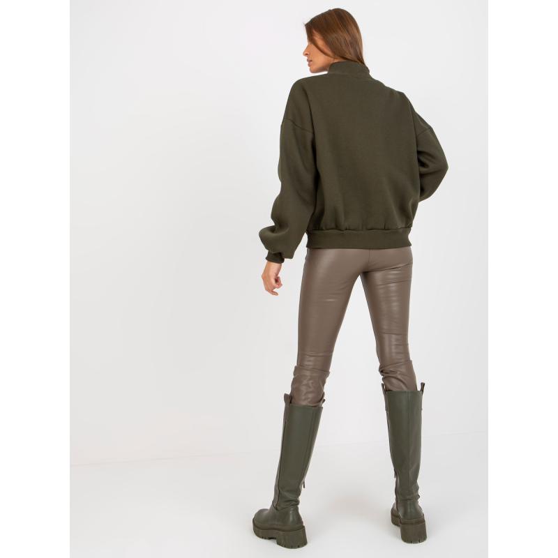 Női nyomtatott pulóver LADY khaki színben