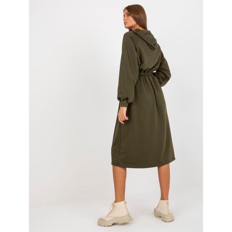 Dámské šaty s knoflíky midi ANNITA khaki