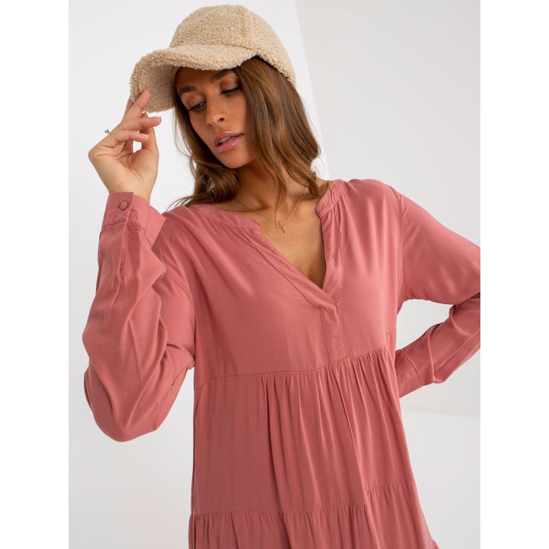 Női túlméretezett fodros ruha SUBLEVEL rózsaszín