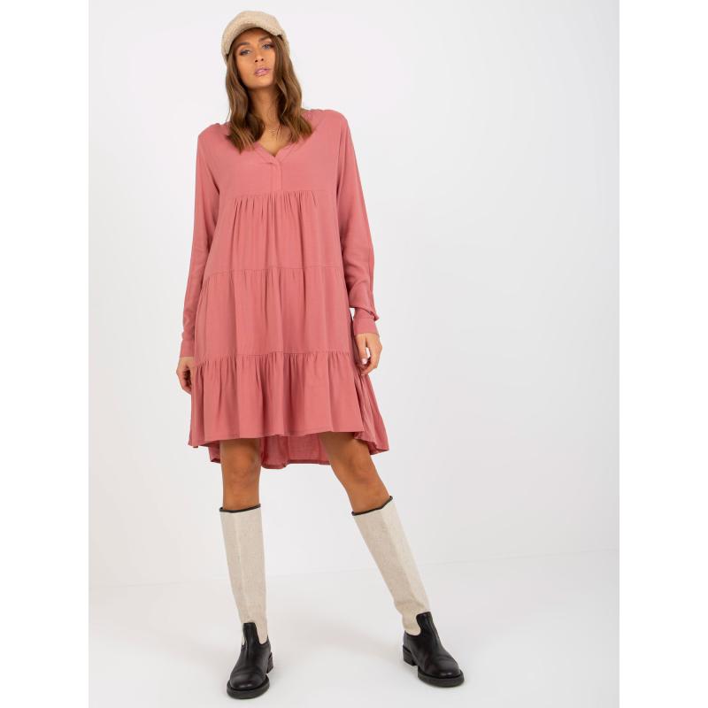 Női túlméretezett fodros ruha SUBLEVEL rózsaszín
