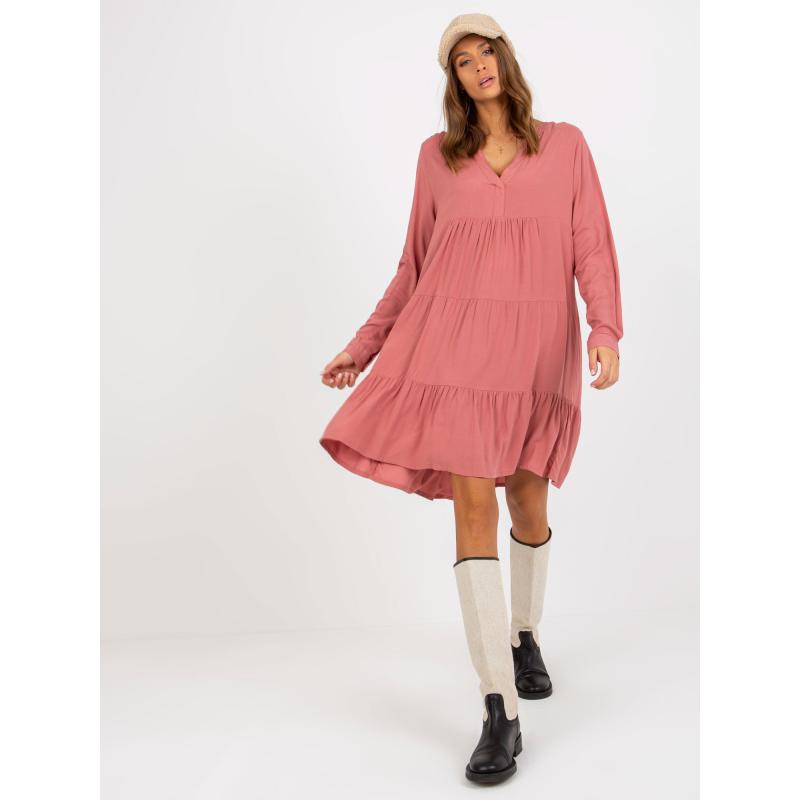 Női túlméretezett fodros ruha SUBLEVEL rózsaszín