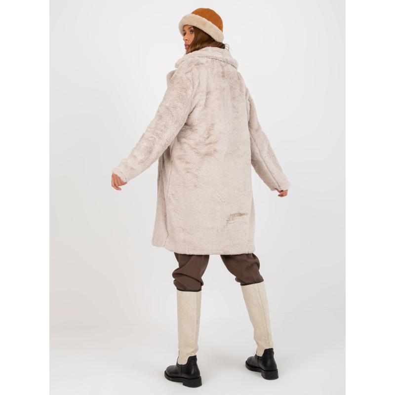 Dámský kabát oversize OCH BELLA světle béžový