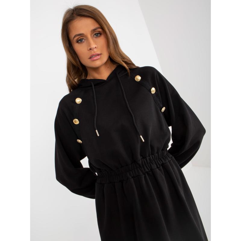 Dámské šaty s kapucí SHEA černé 