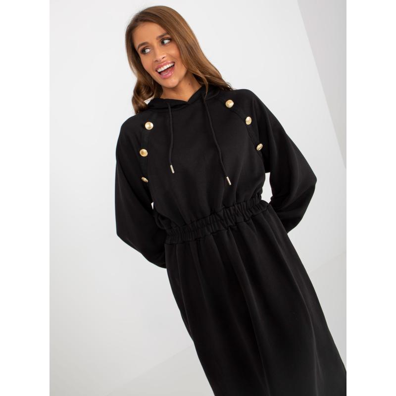 Dámské šaty s kapucí SHEA černé 